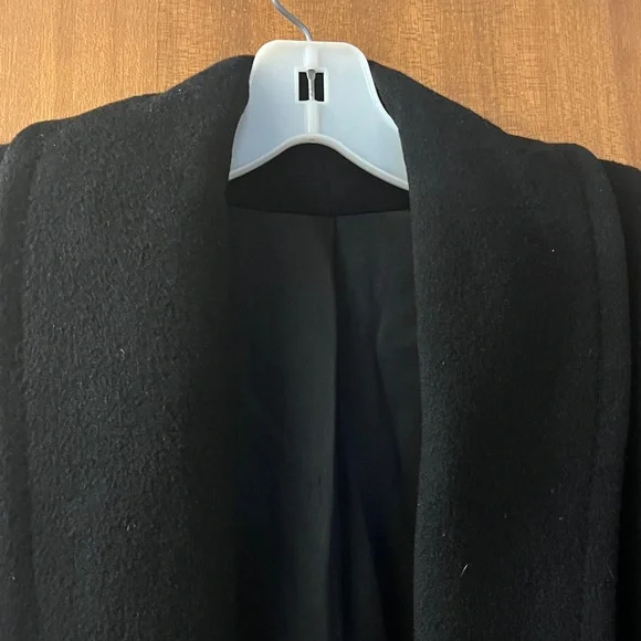 VINTAGE super soft Cashmere Wrap vintage "robe" Black Coat - Picture 7 of 15